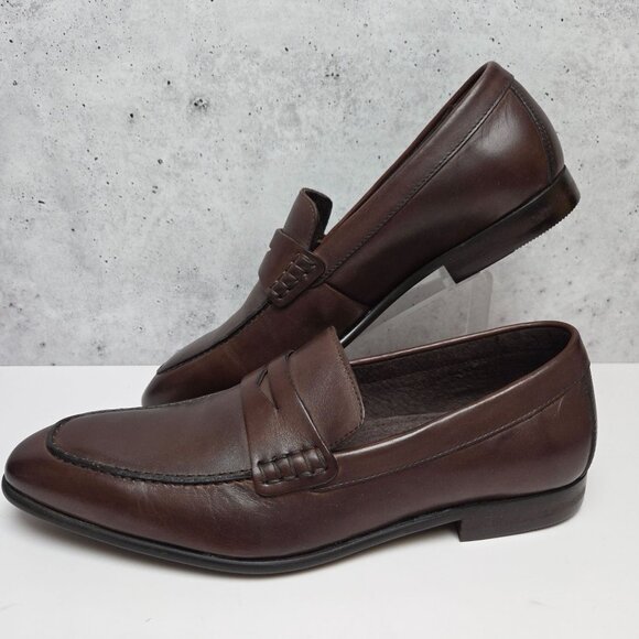 Black Brown 1826 Cambridge Calfskin Leather Loafers Size 8 Mens Dress Shoes main image 11